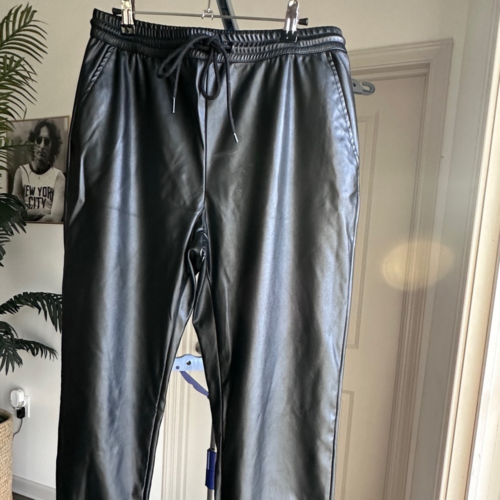 Faux Leather Joggers